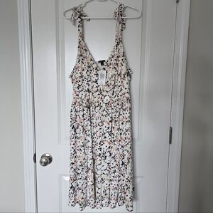 torrid Ivory Floral Tie Strap Dress